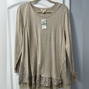 Style & Co lace detail blouse. New with tags
